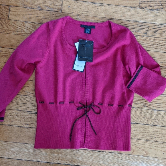 NWT Guess Sparkle Fushia Cardigan Medium - Picture 8 of 8